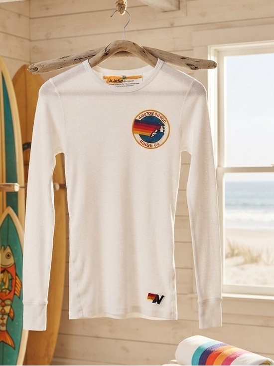 Aviator Nation Tops - Aviator Nation Venice CA Graphic Thermal waffle knit LS Top Medium